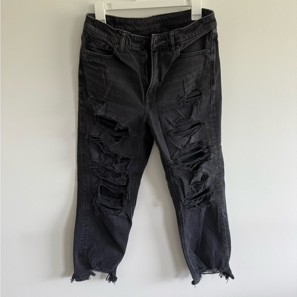 American Eagle Black Distressed Ripped Women’s Jeans